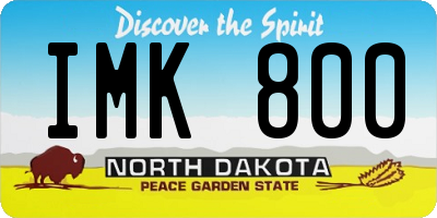 ND license plate IMK800