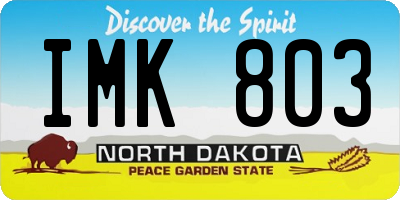 ND license plate IMK803