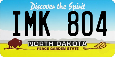 ND license plate IMK804