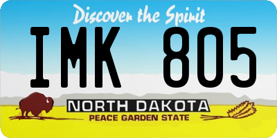 ND license plate IMK805