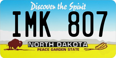 ND license plate IMK807