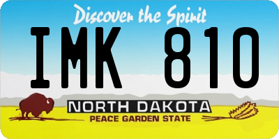 ND license plate IMK810