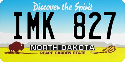ND license plate IMK827