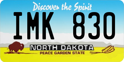 ND license plate IMK830