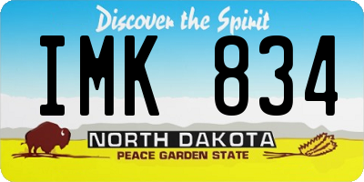 ND license plate IMK834