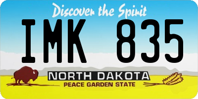 ND license plate IMK835