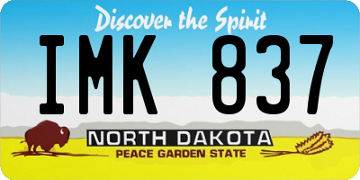 ND license plate IMK837