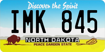 ND license plate IMK845