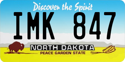 ND license plate IMK847