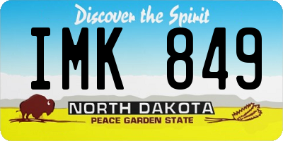 ND license plate IMK849