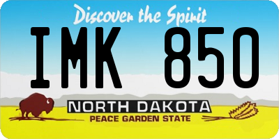 ND license plate IMK850