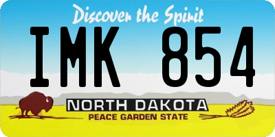 ND license plate IMK854