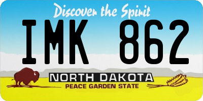ND license plate IMK862