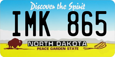 ND license plate IMK865