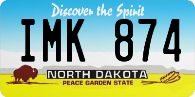 ND license plate IMK874