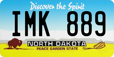 ND license plate IMK889