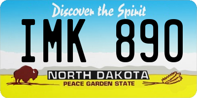 ND license plate IMK890