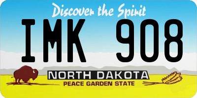 ND license plate IMK908