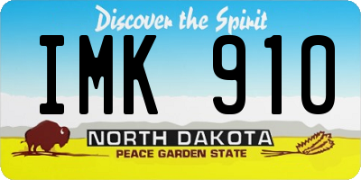 ND license plate IMK910