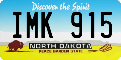 ND license plate IMK915
