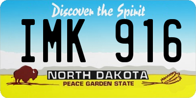 ND license plate IMK916