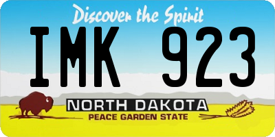 ND license plate IMK923