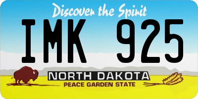 ND license plate IMK925