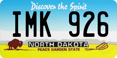 ND license plate IMK926
