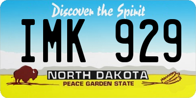 ND license plate IMK929