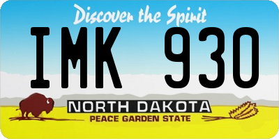 ND license plate IMK930