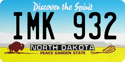 ND license plate IMK932