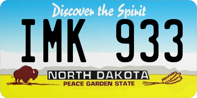 ND license plate IMK933
