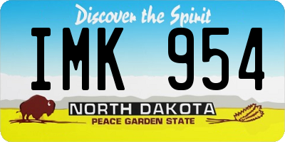ND license plate IMK954