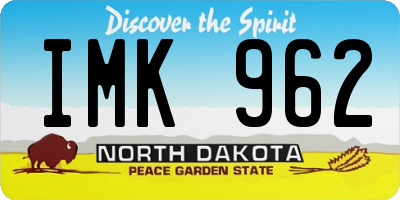 ND license plate IMK962