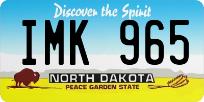 ND license plate IMK965