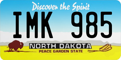 ND license plate IMK985