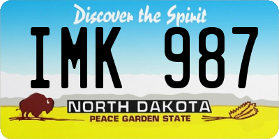 ND license plate IMK987
