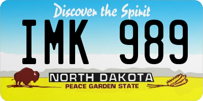 ND license plate IMK989