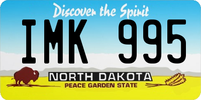 ND license plate IMK995