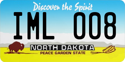 ND license plate IML008