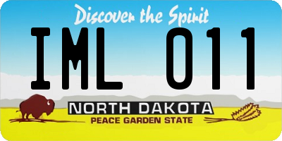 ND license plate IML011