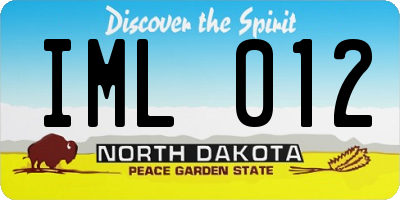 ND license plate IML012