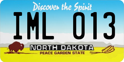 ND license plate IML013