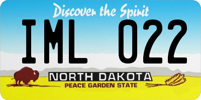 ND license plate IML022