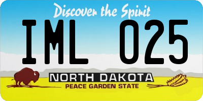 ND license plate IML025