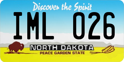 ND license plate IML026
