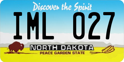 ND license plate IML027