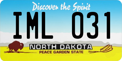 ND license plate IML031