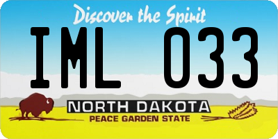 ND license plate IML033