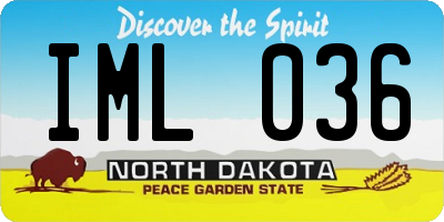 ND license plate IML036